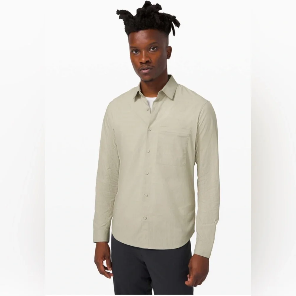 NWOT Lululemon Down to the Wire Long Sleeve Shirt Light Sage XL